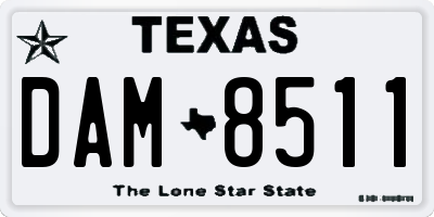 TX license plate DAM8511