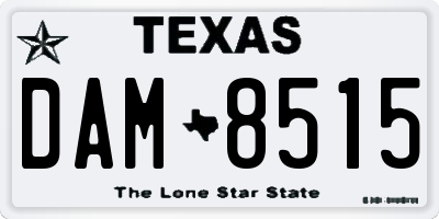 TX license plate DAM8515
