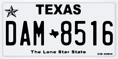 TX license plate DAM8516