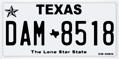 TX license plate DAM8518