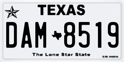 TX license plate DAM8519