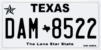 TX license plate DAM8522