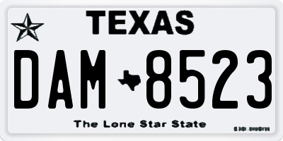 TX license plate DAM8523