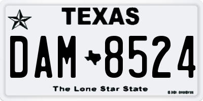TX license plate DAM8524