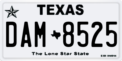 TX license plate DAM8525