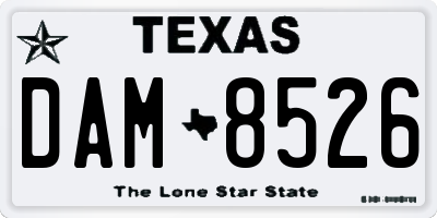 TX license plate DAM8526