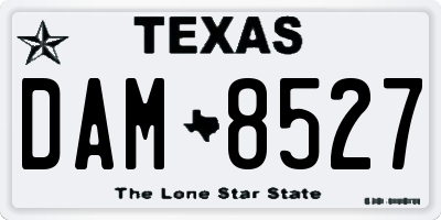 TX license plate DAM8527