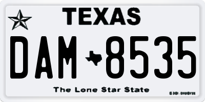 TX license plate DAM8535