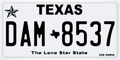 TX license plate DAM8537