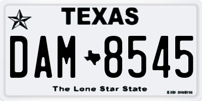 TX license plate DAM8545