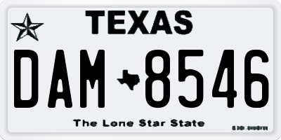 TX license plate DAM8546