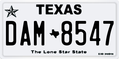 TX license plate DAM8547
