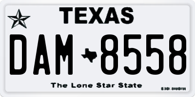 TX license plate DAM8558