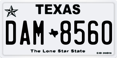 TX license plate DAM8560