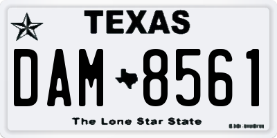 TX license plate DAM8561