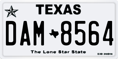 TX license plate DAM8564