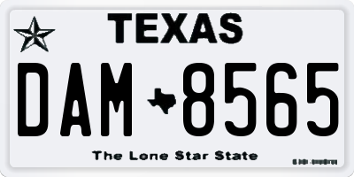 TX license plate DAM8565