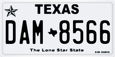 TX license plate DAM8566