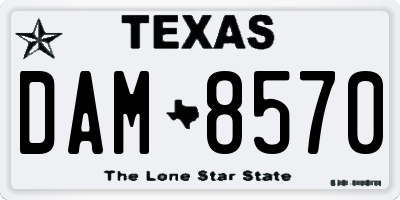 TX license plate DAM8570
