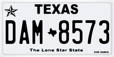 TX license plate DAM8573