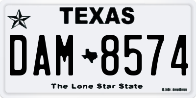 TX license plate DAM8574