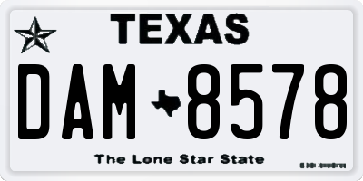 TX license plate DAM8578