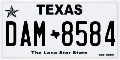 TX license plate DAM8584