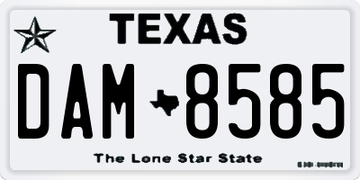TX license plate DAM8585