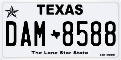 TX license plate DAM8588