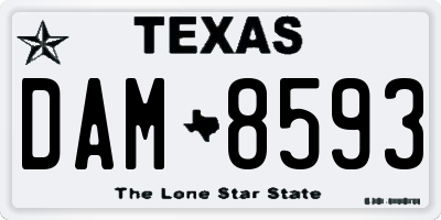 TX license plate DAM8593