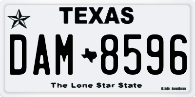 TX license plate DAM8596