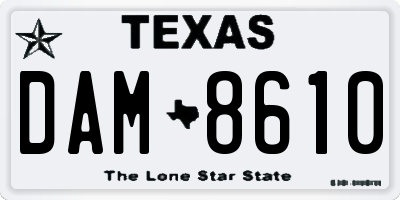 TX license plate DAM8610