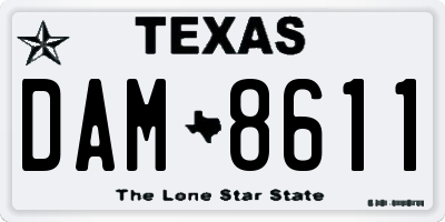 TX license plate DAM8611