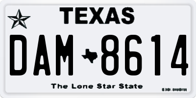 TX license plate DAM8614
