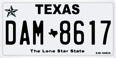 TX license plate DAM8617