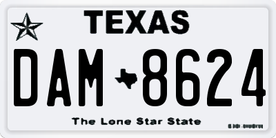 TX license plate DAM8624