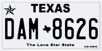 TX license plate DAM8626