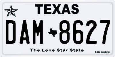TX license plate DAM8627