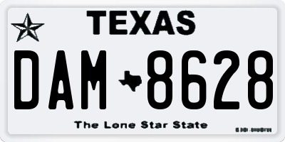 TX license plate DAM8628