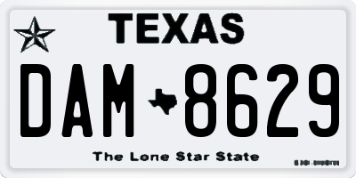 TX license plate DAM8629