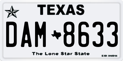 TX license plate DAM8633