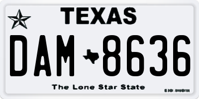 TX license plate DAM8636