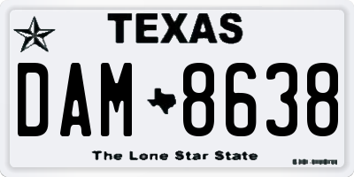 TX license plate DAM8638