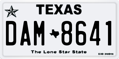 TX license plate DAM8641