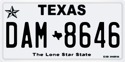 TX license plate DAM8646