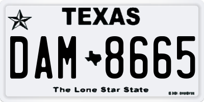 TX license plate DAM8665