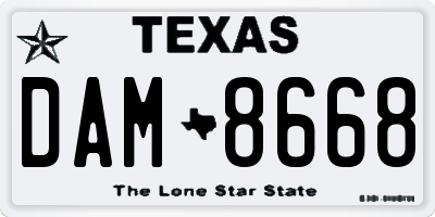 TX license plate DAM8668