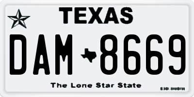 TX license plate DAM8669
