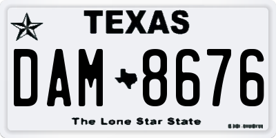 TX license plate DAM8676