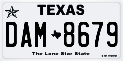 TX license plate DAM8679